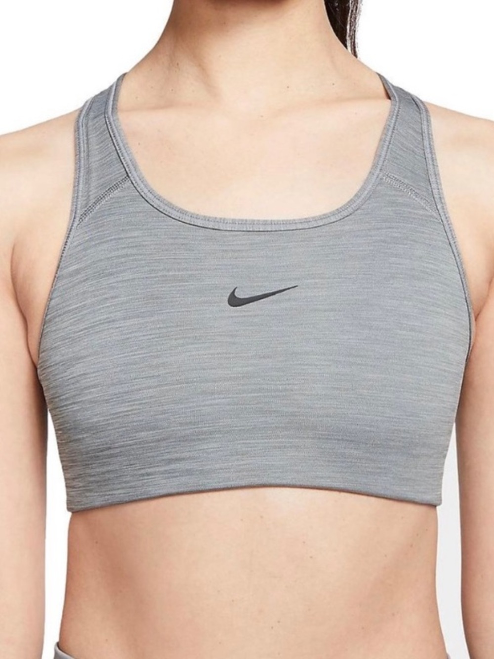 Nike Gray Racerback Sports Bra with Swoosh, Size Small